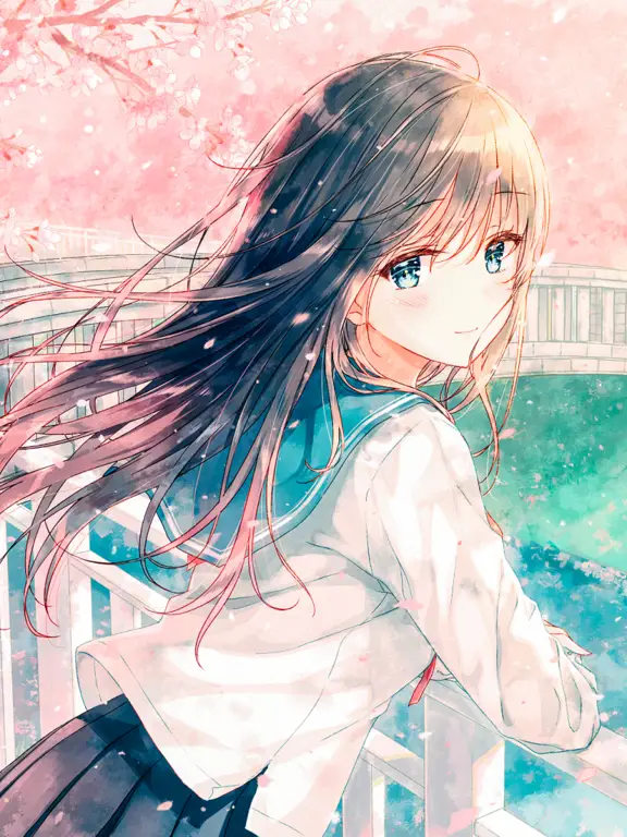 Keindahan Musim Semi dalam Anime Gadis anime cantik di musim semi