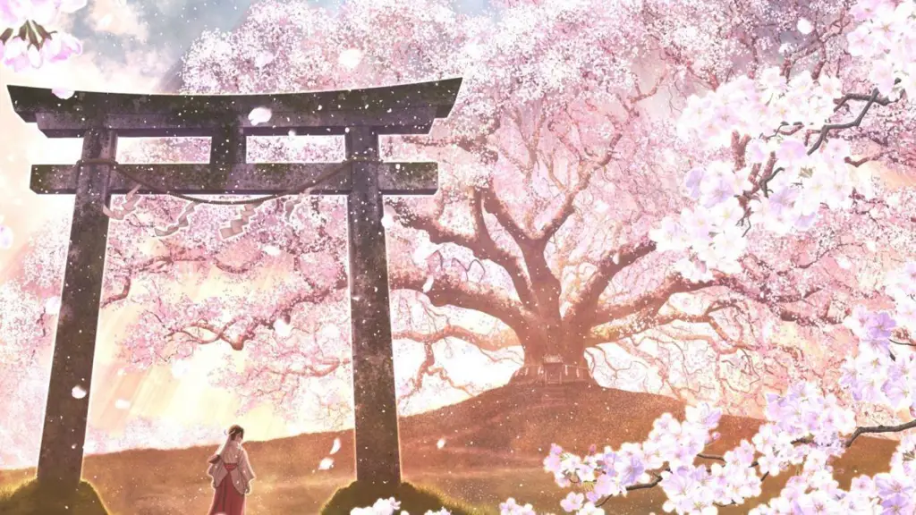 Pohon Sakura Bergaya Anime Pohon sakura bergaya anime yang indah