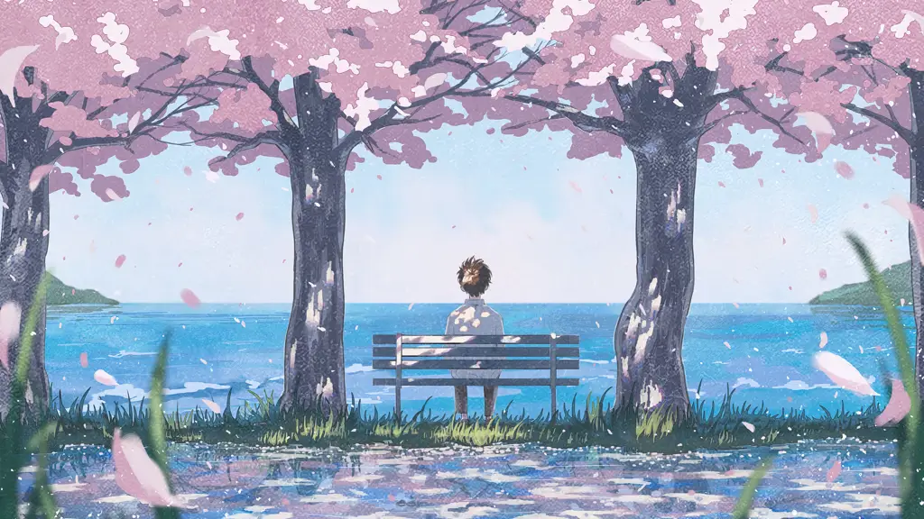 Pemandangan Musim Semi yang Menawan Pemandangan musim semi yang indah, cocok untuk latar anime