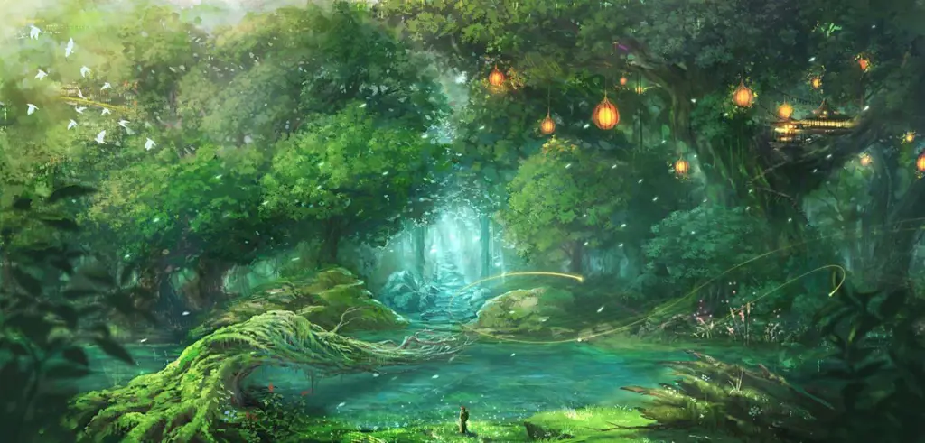 Anime Musim Semi yang Menyegarkan Pemandangan alam anime yang indah