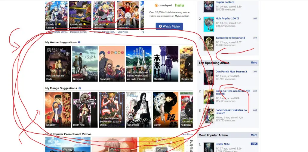 Tips Memilih Anime di MyAnimeList Antarmuka MyAnimeList yang menampilkan rekomendasi anime
