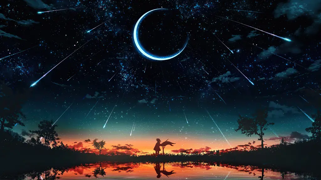 Pemandangan Malam Anime Pemandangan malam yang indah dalam anime