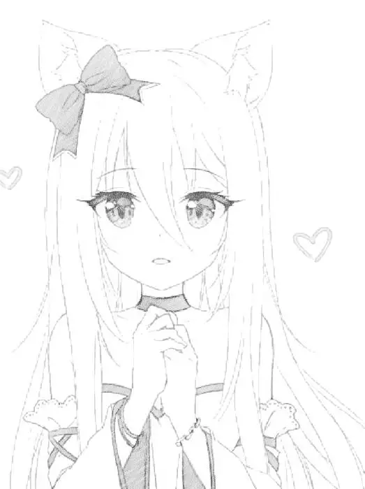 Seni Neko Girl Kawaii Ilustrasi neko girl dengan gaya kawaii