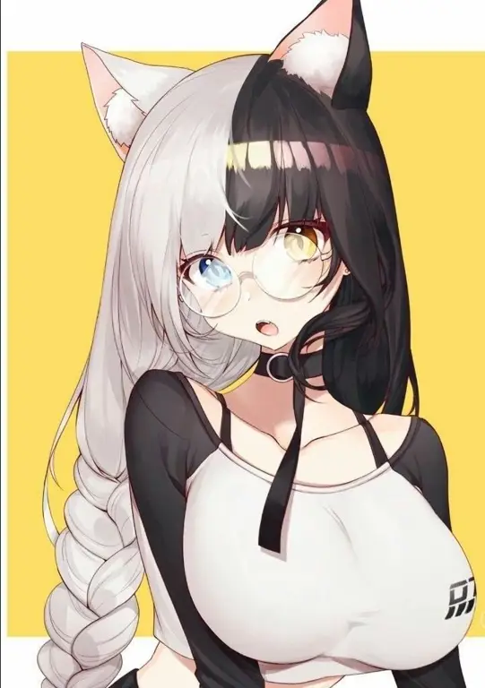 Ilustrasi Neko Girl Menggemaskan Gambar anime neko girl yang lucu dan menggemaskan