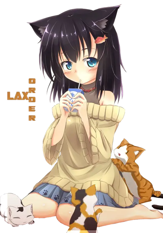 Neko Girl Lucu dalam Anime Ilustrasi neko girl yang lucu dan menggemaskan