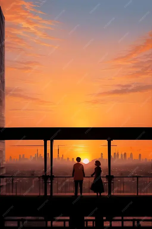 Pasangan dalam anime sebelum terjadi pengkhianatan Ilustrasi pasangan romantis dalam anime