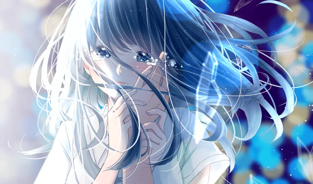 Kesedihan yang Mendalam dalam Anime Netorare Gambar seorang gadis anime yang sedang menangis, menggambarkan kesedihan dalam anime netorare.