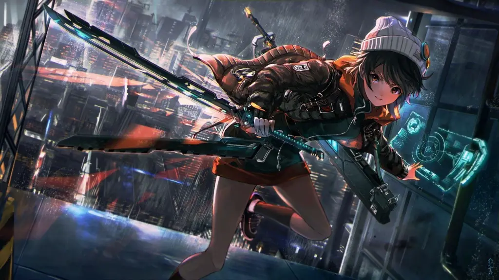Kota Masa Depan yang Memukau dalam Anime Sci-Fi Gambar kota futuristik dalam anime sci-fi