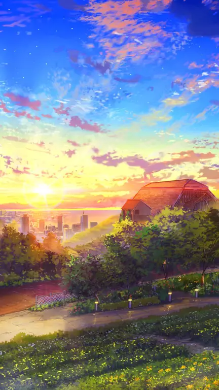 Pemandangan indah dalam anime Gambar pemandangan anime