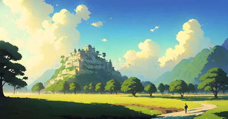 Dunia Fantasi Anime Pemandangan alam fantasi khas anime