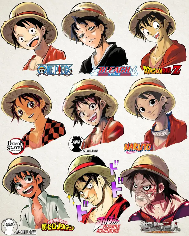 Petualangan seru bersama Luffy dan kru Topi Jerami Gambar karakter-karakter utama dalam anime One Piece
