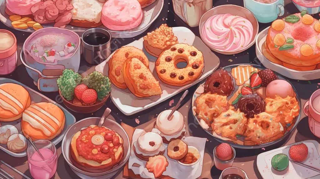 Hidangan-hidangan lezat dalam anime slice of life Gambar makanan anime yang lezat
