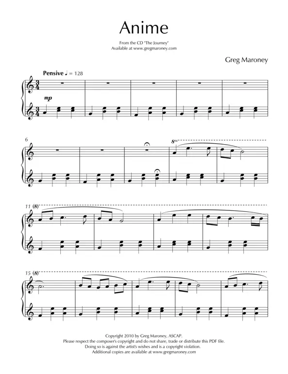 Contoh musik pengiring anime yang memukau Lembar musik soundtrack anime