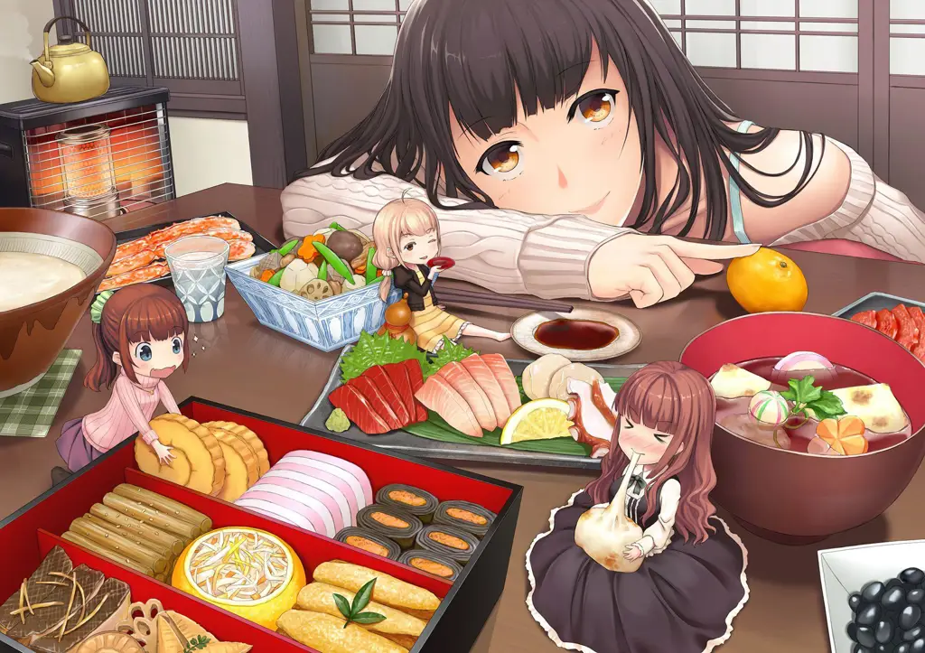 Menikmati Anime dan Hidangan Buka Puasa Gambar makanan lezat dalam anime