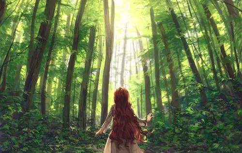 Petualangan yang Menantang Karakter anime tersesat di hutan fantasi