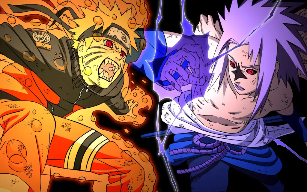 Pertempuran epik di dunia fantasi Karakter anime sedang bertarung